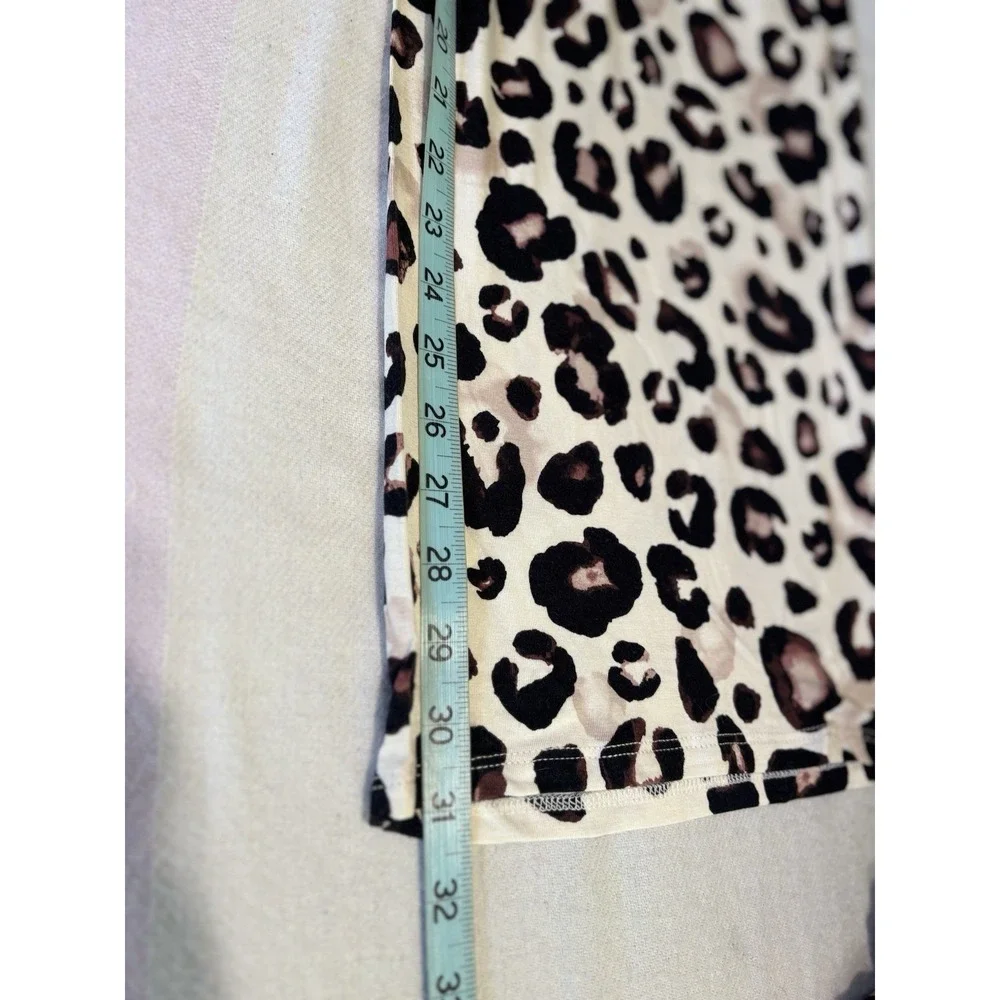 Stars Above Leopard Print Pajama Pants Size 2X Wide Leg Elastic/Tie Waist